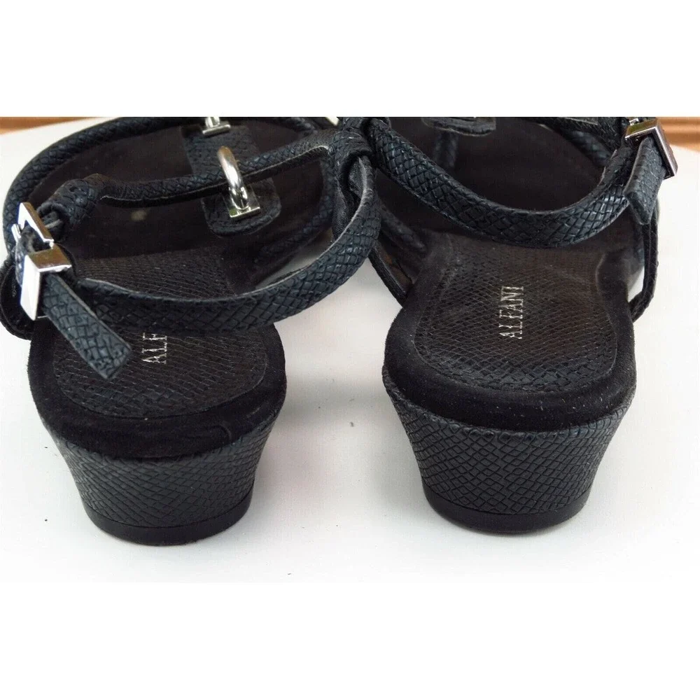Alfani Size 6.5 M‎ Black Gladiator Synthetic Women Sandal Shoes